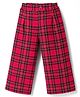 CrayonFlakes Cotton Knit Checked Pant - Red