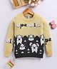 TOONYPORT Woolen Woven Full Sleeves Bears Designed Sweater - Yellow