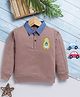TOONYPORT Cotton Blend Knit Full Sleeves Bear Printed Light Winter Sweatshirt - Brown