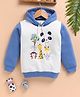 TOONYPORT Cotton Blend Knit Full Sleeves Animals Printed Light Winter Hooded Sweatshirt - Blue