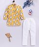 TOONYPORT Cotton Knit Full Sleeves Penguin Printed Kurta  Pajama Set - Yellow