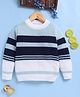 TOONYPORT Woollen Woven Full Sleeves Striped Sweater - Blue