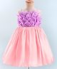 Enfance Sleeveless Colour Blocked Abstract Designed Knee Length Dress - Lavender