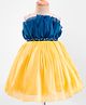 Enfance Sleeveless Colour Blocked Stone Embellished Belt Flared Knee Length Dress - Royal Blue