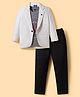 Dapper Dudes Full Sleeves Striped Blazer With Tee & Pant Set - Off White
