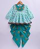 M'andy Rayon Woven Full Sleeves Birds Printed & Sequins Embellished Kurti & Dhoti Set - Green
