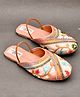 Little Palz Floral Embroidered   Mojaris - Peach