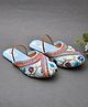 Little Palz Floral Embroidered  Mojaris - Blue
