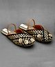 Little Palz Leaves Embroidered & Sequins Embellished Mojaris - Black