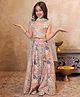 AJ Dezines Cotton Blend Woven Sleeveless Floral Printed & Gota lace Embellished Lehenga Choli With Dupatta Set - Multi Colour