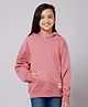 ALAN JONES Cotton Blend Knit Full Sleeves Solid Light Winter Oversized Hoodie - Rouge