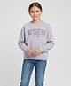 ALAN JONES Cotton Blend Knit Full Drop Shoulder Sleeves Believe In You Text Printed Light Winter Hoodie - Lavender