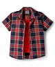 Dapper Dudes Half Sleeves Plaid Checked Shirt With Attached Tee - Red