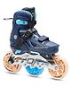 Jaspo Radar Edge 100 mm Adjustable Hard-Boot Inline Shoe Skates Aluminium Frame ABEC-7 Bearing, 80A Hardness PU Wheels, Soft Cushioned Inner Shoe for All Age Groups Blue, Medium (20-23 cms)