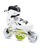 Jaspo Radar Edge 100 mm Adjustable Hard-Boot Inline Shoe Skates Aluminium Frame ABEC-7 Bearing, 80A Hardness PU Wheels, Soft Cushioned Inner Shoe for All Age Groups White, Large (23-26 cms)