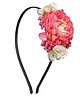 Daizy Floral Applique Detailed Stones Embellished Hair Band -  Fuchsia