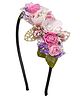 Daizy Free Size Hairband With Floral Corsage - Multicolor