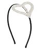 Daizy Heart Applique & Stones Detailed Hair Band  - Silver