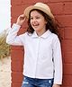 Kookie Kids Cotton Woven Full Sleeves Top with Floral Embroidery - White