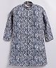 Tabard Cotton Knit Full Sleeves Geometric Printed Kurta - Blue