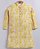 Tabard Cotton Knit Full Sleeves Paisley Printed Kurta - Yellow