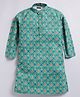 Tabard Cotton Knit Full Sleeves Ethnic Printed Printed Kurta - Green