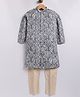 Tabard Cotton Knit Full Sleeves Geometric Printed Kurta Pyjama Set - Green