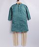 Tabard Cotton Knit Full Sleeves Floral Bandhani Printed Kurta Pyjama Set - Green