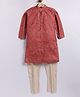 Tabard Cotton Knit Full Sleeves Bandhani Printed Kurta Pyjama Set - Rust