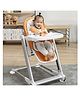 StarAndDaisy Baby High Chair, Infants Booster Seat with Wheels, Multi Functional Kids High Chair with Detachable Food Tray & Adjustable Height with 5 Point Safety Belt-Orange