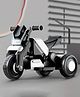 StarAndDaisy Electric Ride-On Bike for Kids, Toddlers & Baby- 3 Wheel Rechargeable 6V Motorcycle with Foot Accelerator, LED Lights, Bluetooth, USB, Footrest & Comfortable Seat -White