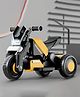 StarAndDaisy Electric Ride-On Bike for Kids, Toddlers & Baby -3 Wheel Rechargeable 6V Motorcycle with Foot Accelerator, LED Lights, Bluetooth, USB, Footrest & Comfortable Seat -Yellow