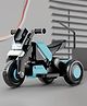 StarAndDaisy Electric Ride-On Bike for Kids, Toddlers & Baby -3 Wheel Rechargeable 6V Motorcycle with Foot Accelerator, LED Lights, Bluetooth, USB, Footrest & Comfortable Seat -Blue