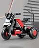 StarAndDaisy Electric Ride-On Bike for Kids, Toddlers & Baby -3 Wheel Rechargeable 6V Motorcycle with Foot Accelerator, LED Lights, Bluetooth, USB, Footrest & Comfortable Seat -Red