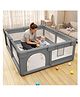 StarAndDaisy Play Pen for Baby Large Foldable Kids Play Yard for Infants & Toddlers, Safety Baby Fence with Non-Slip Base for Indoor & Outdoor Use 130 x 130 cm -Grey