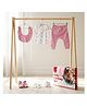 StarAndDaisy Baby Gift Set of 8 Unisex Newborn 100% Pure Cotton Clothing Set Combo with Bodysuits, Caps, Mittens, Bibs & Socks for Infant Boys & Girls - Heart Print