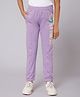 ALAN JONES Cotton Blend Knit New York City Text Printed Joggers - Purple