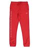 ALAN JONES Cotton Blend Knit Typography Printed Joggers - Red