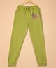 ALAN JONES Cotton Blend Knit Stand Out Text Printed Joggers - Green