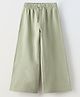 ALAN JONES Cotton Blend Knit Solid Flared Pants - Light Green