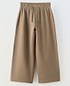 ALAN JONES Cotton Blend Knit Solid Flared Pants - Beige
