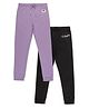 ALAN JONES Cotton Blend Knit Pack Of 2 Love & Los Angeles Text Printed Joggers - Lavender & Black