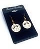 SKD Halloween Theme Egyptian Mummy Face Applique Detailed Earrings - White