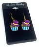 SKD Halloween Theme Witch Hat Applique Detailed Earrings - Purple