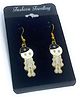 SKD Halloween Theme Skeleton Applique Detailed Earrings - White