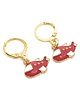 SKD Aeroplace Applique Detailed Earrings - Red