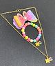 SKD Bow Applique & Pendant Detailed Jewellery Combo - Multi Colour