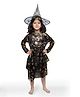 BookMyCostume Woven Halloween Theme Full Sleeves Witch Costume With Hat Set - Black & Golden