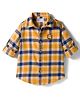 Kookie Kids Woven Full Sleeves Shirt With Checks - Mustard