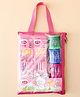 Kids Stationery Kit with Carry Pouch - Pink| 24 HB Writing Pencils with 4 Sharpeners | School Pencil Pack for Boys & Girls | HB Pencils for School & Homework